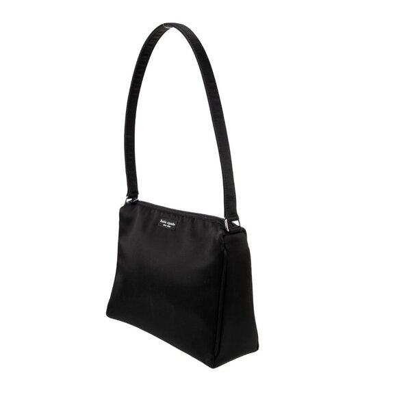 KATE SPADE New York Black Nylon Shoulder Bag Silver Hardware Zip Top Women’s Ha - Picture 11 of 12